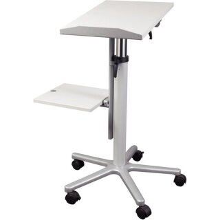 Beamertisch MAULpro, grau, inkl. 3-fach Schuko-Steckdose, 230 V, und rotem Kabel (Signalfarbe)