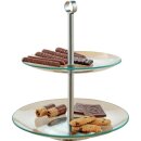 2-stufige Etagere COOKIE aus transparentem Glas
