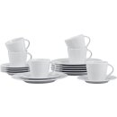 18-tlg, Kaffeeservice ISTA aus weißem Porzellan