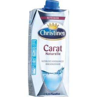 Christinen Carat Naturell 500 ml im Tetrapak, Einweg, ohne Pfand, 1 Packung = 24 Stück