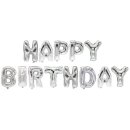 Folienlufballons, "Happy Birthday", silber, mit...