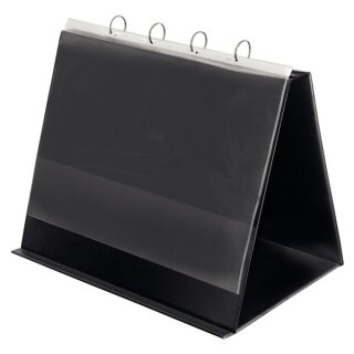 Tischflipchart, A3 quer, 4-Rund-Ring Ø 30mm, incl. 10 Hüllen, schwarz
