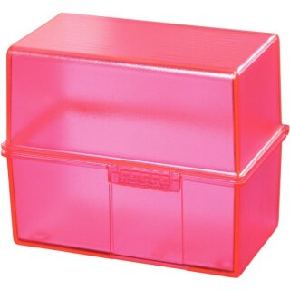 Karteibox A7 quer Signal pink für ca. 300 Karten