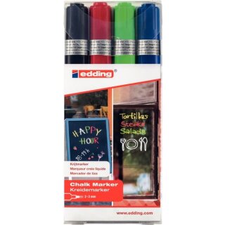 Window Marker 4095, 4er Etui schwarz, rot, blau, hellgrün