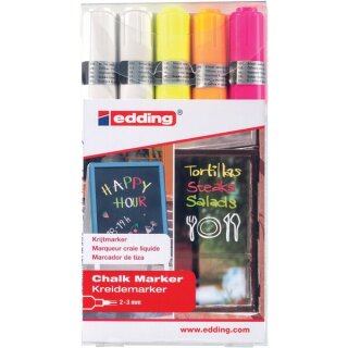 Window Marker 4095, 5er Etui, 2x weiß,neongelb,neonorange,neonpink