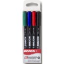 Kores Faserschreiber CD/DVD Marker 4er-Etui, permanent
