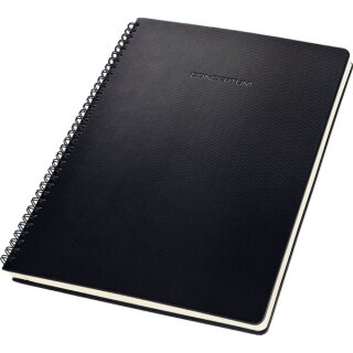 Spiralblock Conceptum, 80g, Hardcover, schwarz, kariert, Quickpocket,