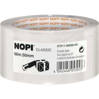 Packband NOPI® Pack Classic, transparent, PP, 66 m x 50 mm