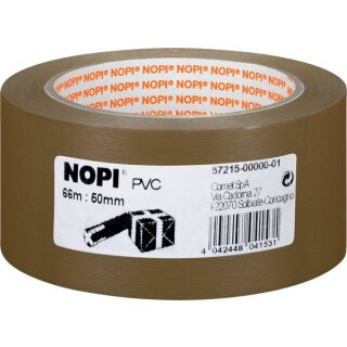 Packband NOPI® Pack PVC geprägt, braun, 66 m x 50 mm