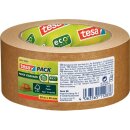Paketband tesapack ecoLogo, 50 m x 50mm, aus Papier, braun