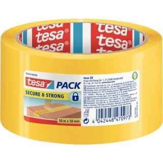 Paketband Secure & Strong 50 m x 50 mm, gelb