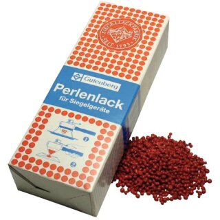 Siegellack-Perlen, zinnoberrot, für Elektro-Schnellsiegler.
