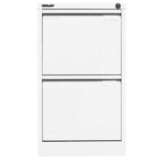 Hängeregistraturschrank, einbahnig, DIN A4, 2 HR-Schubladen, Farbe verkehrsweiß, abschließbar, Maße (HxBxT): 711 x 413 x 622 mm