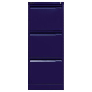 Hängeregistraturschrank, einbahnig, DIN A4, 3 HR-Schubladen, Farbe oxfordblau, abschließbar, Maße (HxBxT): 1.016 x 413 x 622 mm