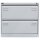 LIGHT Hängeregistraturschrank, doppelbahnig, DIN A4, 2 HR-Schubladen, Farbe lichtgrau, abschließbar, Maße (HxBxT): 711 x 800 x 622 mm