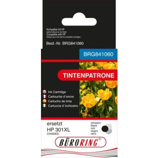 Tintenpatrone 301XL schwarz für HP, ersetzt HP CH563EE, für ca. 620 Seiten (21ml)