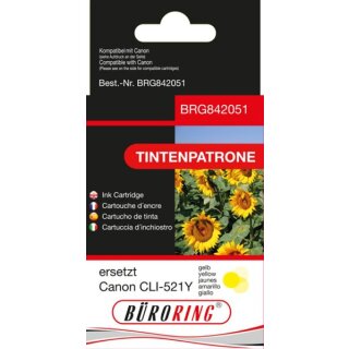 Tintenpatrone yellow, ersetzt Canon CLI-521Y