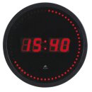 Wanduhr LED, Glaslinse, Ø 300mm schwarzer...