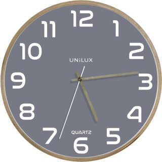 UNILUX Wanduhr BALTIC, buche/grau, Quarzuhrwerk, Ø 315 mm